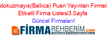 Ondokuzmayıs(Ballıca)+Puan+Yayınları+Firmaları+Etiketli+Firma+Listesi3.Sayfa Güncel+Firmaları!