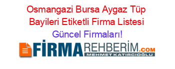 Osmangazi+Bursa+Aygaz+Tüp+Bayileri+Etiketli+Firma+Listesi Güncel+Firmaları!