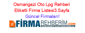 Osmangazi+Oto+Lpg+Rehberi+Etiketli+Firma+Listesi3.Sayfa Güncel+Firmaları!