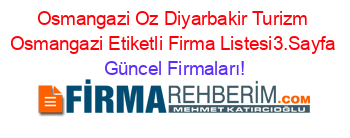 Osmangazi+Oz+Diyarbakir+Turizm+Osmangazi+Etiketli+Firma+Listesi3.Sayfa Güncel+Firmaları!