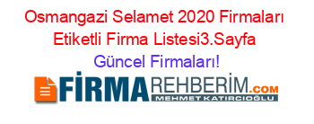 Osmangazi+Selamet+2020+Firmaları+Etiketli+Firma+Listesi3.Sayfa Güncel+Firmaları!
