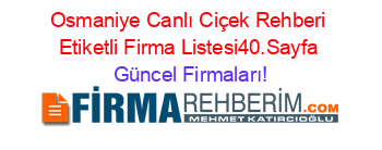 Osmaniye+Canlı+Ciçek+Rehberi+Etiketli+Firma+Listesi40.Sayfa Güncel+Firmaları!