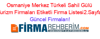 Osmaniye+Merkez+Türkeli+Sahil+Gülü+Turizm+Firmaları+Etiketli+Firma+Listesi2.Sayfa Güncel+Firmaları!