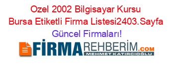 Ozel+2002+Bilgisayar+Kursu+Bursa+Etiketli+Firma+Listesi2403.Sayfa Güncel+Firmaları!