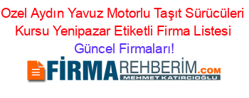 Ozel+Aydın+Yavuz+Motorlu+Taşıt+Sürücüleri+Kursu+Yenipazar+Etiketli+Firma+Listesi Güncel+Firmaları!