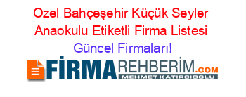 Ozel+Bahçeşehir+Küçük+Seyler+Anaokulu+Etiketli+Firma+Listesi Güncel+Firmaları!