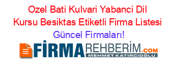 Ozel+Bati+Kulvari+Yabanci+Dil+Kursu+Besiktas+Etiketli+Firma+Listesi Güncel+Firmaları!