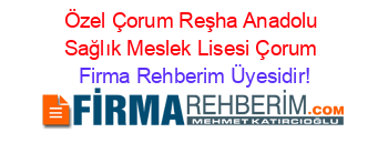 Özel+Çorum+Reşha+Anadolu+Sağlık+Meslek+Lisesi+Çorum Firma+Rehberim+Üyesidir!