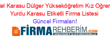 Ozel+Karasu+Dülger+Yükseköğretim+Kız+Oğrenci+Yurdu+Karasu+Etiketli+Firma+Listesi Güncel+Firmaları!