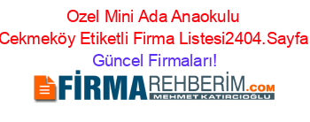 Ozel+Mini+Ada+Anaokulu+Cekmeköy+Etiketli+Firma+Listesi2404.Sayfa Güncel+Firmaları!