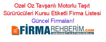 Ozel+Oz+Tavşanlı+Motorlu+Taşıt+Sürürücüleri+Kursu+Etiketli+Firma+Listesi Güncel+Firmaları!