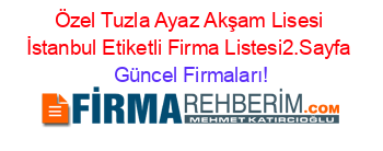 Özel+Tuzla+Ayaz+Akşam+Lisesi+İstanbul+Etiketli+Firma+Listesi2.Sayfa Güncel+Firmaları!