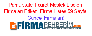 Pamukkale+Ticaret+Meslek+Liseleri+Firmaları+Etiketli+Firma+Listesi59.Sayfa Güncel+Firmaları!