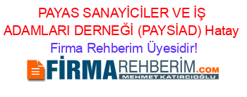 PAYAS+SANAYİCİLER+VE+İŞ+ADAMLARI+DERNEĞİ+(PAYSİAD)+Hatay Firma+Rehberim+Üyesidir!