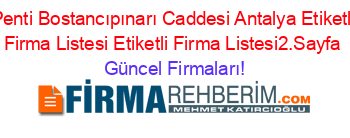 Penti+Bostancıpınarı+Caddesi+Antalya+Etiketli+Firma+Listesi+Etiketli+Firma+Listesi2.Sayfa Güncel+Firmaları!