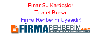 Pınar+Su+Kardeşler+Ticaret+Bursa Firma+Rehberim+Üyesidir!