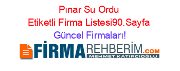 Pınar+Su+Ordu+Etiketli+Firma+Listesi90.Sayfa Güncel+Firmaları!