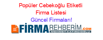 Popüler+Cebekoğlu+Etiketli+Firma+Listesi Güncel+Firmaları!