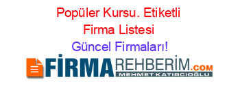 Popüler+Kursu.+Etiketli+Firma+Listesi Güncel+Firmaları!