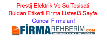 Prestij+Elektrik+Ve+Su+Tesisati+Buldan+Etiketli+Firma+Listesi3.Sayfa Güncel+Firmaları!