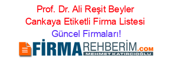 Prof.+Dr.+Ali+Reşit+Beyler+Cankaya+Etiketli+Firma+Listesi Güncel+Firmaları!