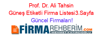 Prof.+Dr.+Ali+Tahsin+Güneş+Etiketli+Firma+Listesi3.Sayfa Güncel+Firmaları!