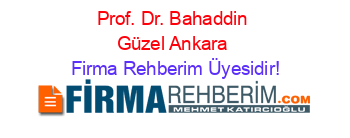 Prof.+Dr.+Bahaddin+Güzel+Ankara Firma+Rehberim+Üyesidir!