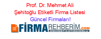 Prof.+Dr.+Mehmet+Ali+Şehitoğlu+Etiketli+Firma+Listesi Güncel+Firmaları!