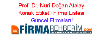 Prof.+Dr.+Nuri+Doğan+Atalay+Konak+Etiketli+Firma+Listesi Güncel+Firmaları!