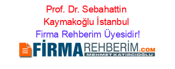 Prof.+Dr.+Sebahattin+Kaymakoğlu+İstanbul Firma+Rehberim+Üyesidir!
