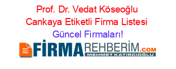 Prof.+Dr.+Vedat+Köseoğlu+Cankaya+Etiketli+Firma+Listesi Güncel+Firmaları!