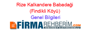 Rize+Kalkandere+Babadaği+(Findikli+Köyü) Genel+Bilgileri
