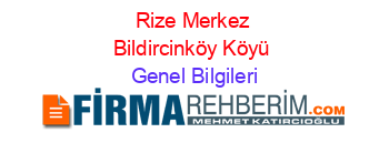 Rize+Merkez+Bildircinköy+Köyü Genel+Bilgileri