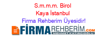 S.m.m.m.+Birol+Kaya+İstanbul Firma+Rehberim+Üyesidir!