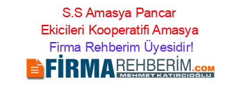 S.S+Amasya+Pancar+Ekicileri+Kooperatifi+Amasya Firma+Rehberim+Üyesidir!