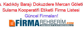 S.s.+Kadıköy+Barajı+Dokuzdere+Mercan+Göletleri+Sulama+Kooperatifi+Etiketli+Firma+Listesi Güncel+Firmaları!