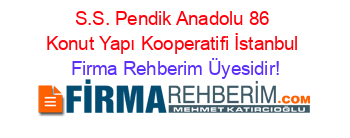 S.S.+Pendik+Anadolu+86+Konut+Yapı+Kooperatifi+İstanbul Firma+Rehberim+Üyesidir!