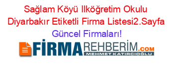 Sağlam+Köyü+Ilköğretim+Okulu+Diyarbakır+Etiketli+Firma+Listesi2.Sayfa Güncel+Firmaları!