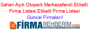 Sahan+Açık+Otopark+Merkezefendi+Etiketli+Firma+Listesi+Etiketli+Firma+Listesi Güncel+Firmaları!