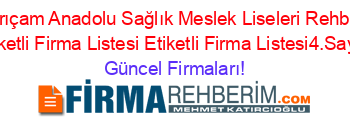 Sarıçam+Anadolu+Sağlık+Meslek+Liseleri+Rehberi+Etiketli+Firma+Listesi+Etiketli+Firma+Listesi4.Sayfa Güncel+Firmaları!