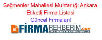 Seğmenler+Mahallesi+Muhtarlığı+Ankara+Etiketli+Firma+Listesi Güncel+Firmaları!