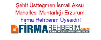 Şehit+Üstteğmen+İsmail+Aksu+Mahallesi+Muhtarlığı+Erzurum Firma+Rehberim+Üyesidir!