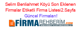 Selim+Benliahmet+Köyü+Son+Eklenen+Firmalar+Etiketli+Firma+Listesi2.Sayfa Güncel+Firmaları!