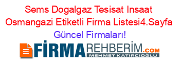 Sems+Dogalgaz+Tesisat+Insaat+Osmangazi+Etiketli+Firma+Listesi4.Sayfa Güncel+Firmaları!