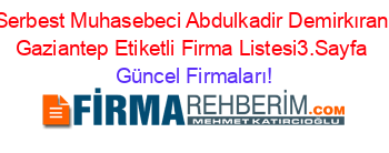 Serbest+Muhasebeci+Abdulkadir+Demirkıran+Gaziantep+Etiketli+Firma+Listesi3.Sayfa Güncel+Firmaları!