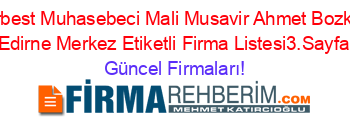 Serbest+Muhasebeci+Mali+Musavir+Ahmet+Bozkurt+Edirne+Merkez+Etiketli+Firma+Listesi3.Sayfa Güncel+Firmaları!