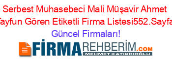 Serbest+Muhasebeci+Mali+Müşavir+Ahmet+Tayfun+Gören+Etiketli+Firma+Listesi552.Sayfa Güncel+Firmaları!