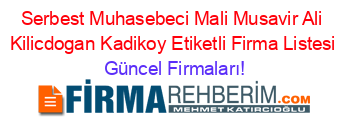 Serbest+Muhasebeci+Mali+Musavir+Ali+Kilicdogan+Kadikoy+Etiketli+Firma+Listesi Güncel+Firmaları!