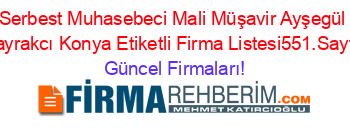 Serbest+Muhasebeci+Mali+Müşavir+Ayşegül+Bayrakcı+Konya+Etiketli+Firma+Listesi551.Sayfa Güncel+Firmaları!