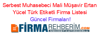 Serbest+Muhasebeci+Mali+Müşavir+Ertan+Yücel+Türk+Etiketli+Firma+Listesi Güncel+Firmaları!